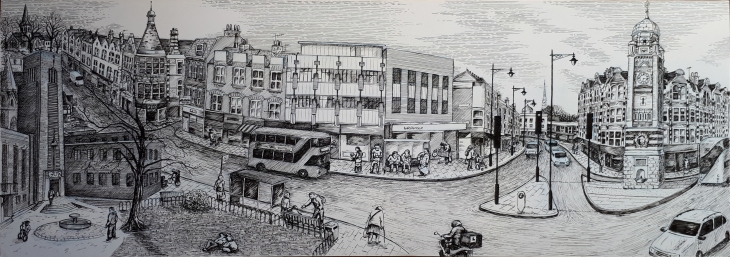 Crouch End Town Centre Pen and Ink